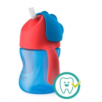 Philips AVENT Hrnček 200 ml Bendy s ohybnou slamkou chlapec+darček PETITE&MARS Miska 6m+