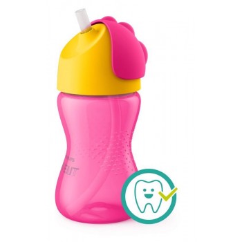 Philips AVENT Hrnček 300 ml Bendy s ohybnou slamkou dievča+darček PETITE&MARS Miska 6m+