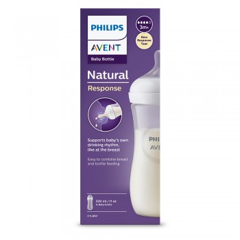 Philips AVENT Fľaša Natural Response 330 ml, 3m+darček PETITE&MARS Miska 6m+