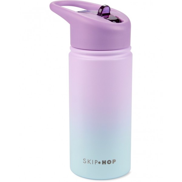 SKIP HOP Fľaša so slamkou nerezová Wander - ombré purple, 450ml
