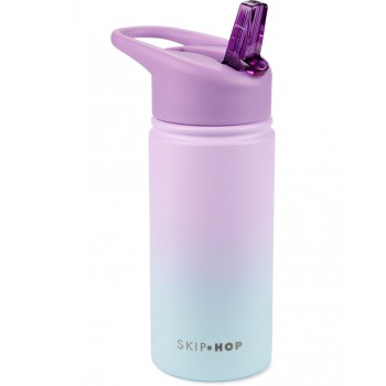 SKIP HOP Fľaša so slamkou nerezová Wander - ombré purple, 450ml