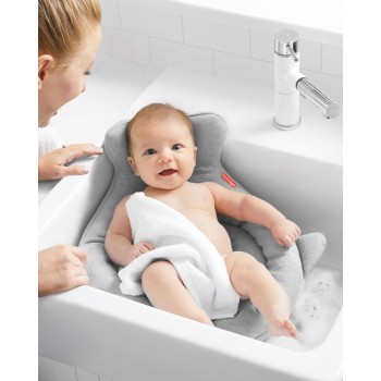 SKIP HOP Podložka do kúpeľa froté Moby Grey 0-6m