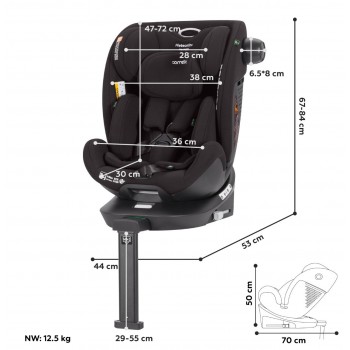 Carrello Meteorit + autosedačka i-size od 40-150 cm CRL-17515 Carbon Grey