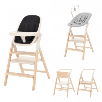 Carrello ERGO CRL-16701-lehátko, detská stolička, prídavná stolička a učiaca veža Obsidian Black