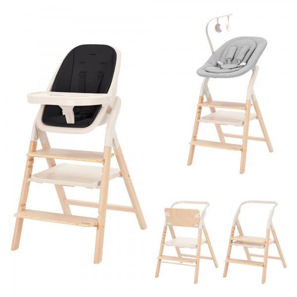Carrello ERGO CRL-16701-lehátko, detská stolička, prídavná stolička a učiaca veža Obsidian Black