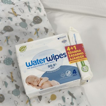 4x WATERWIPES Obrúsky vlhčené 60 ks (240 ks) + Novinka Hydrating clean obrúsky 60 ks ZADARMO