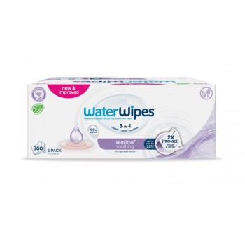 6x WATERWIPES Obrúsky vlhčené Soothing clean bez obsahu plastov 60 ks ( 360 ks )