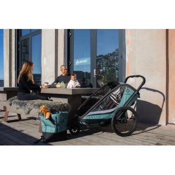 HAMAX Vozík za bicykel vr. ramená + kočíkovú set Cocoon One Grey/black