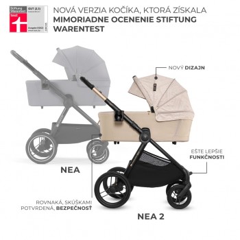 KINDERKRAFT Kočík kombinovaný Nea 2 2v1 Dune Whisper Bizuu