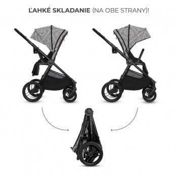 KINDERKRAFT Kočík kombinovaný Nea 2 2v1 Lunar Black Bizuu
