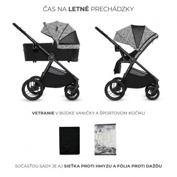 KINDERKRAFT Kočík kombinovaný Nea 2 2v1 Lunar Black Bizuu