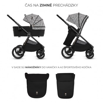KINDERKRAFT Kočík kombinovaný Nea 2 2v1 Lunar Black Bizuu