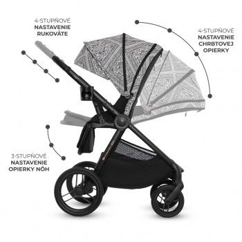 KINDERKRAFT Kočík kombinovaný Nea 2 2v1 Lunar Black Bizuu