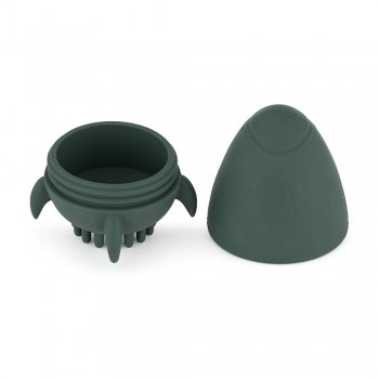 PETITE&MARS Hračka silikónová do vody s kefkou Splashy Rocket Misty Green 6m+