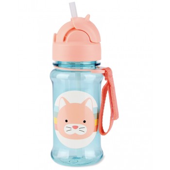 SKIP HOP Zoo tritan Fľaša so slamkou 355ml Mačička 12m+