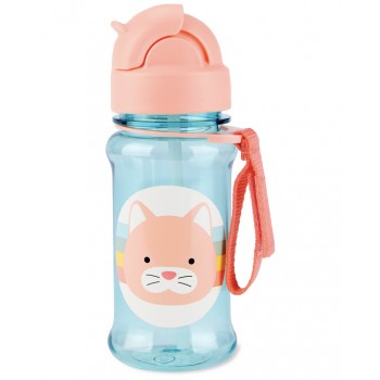 SKIP HOP Zoo tritan Fľaša so slamkou 355ml Mačička 12m+
