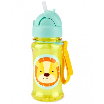 SKIP HOP Zoo tritan Fľaša so slamkou 355ml Lev 12m+