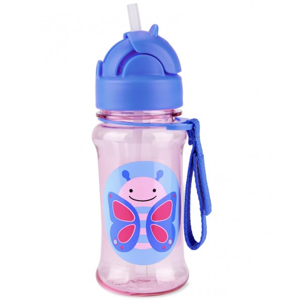SKIP HOP Zoo tritan Fľaša so slamkou 355ml Motýlik 12m+