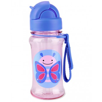 SKIP HOP Zoo tritan Fľaša so slamkou 355ml Motýlik 12m+