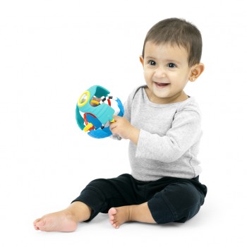 BABY EINSTEIN Hračka senzorická lopta s hryzačkou Rattle & Sense™ 3m+