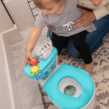 BABY EINSTEIN Toaleta detská so zvukom 2v1 Geared for Success™ 18m+