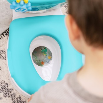BABY EINSTEIN Toaleta detská so zvukom 2v1 Geared for Success™ 18m+