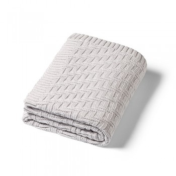 BABYONO Deka z organickej bavlny pletená 75 x 100 cm grey 0m+