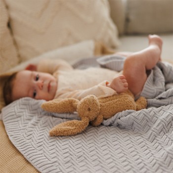 BABYONO Deka z organickej bavlny pletená 75 x 100 cm grey 0m+