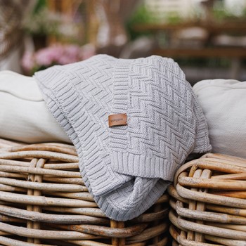 BABYONO Deka z organickej bavlny pletená 75 x 100 cm grey 0m+