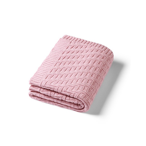 BABYONO Deka z organickej bavlny pletená 75 x 100 cm pink 0m+