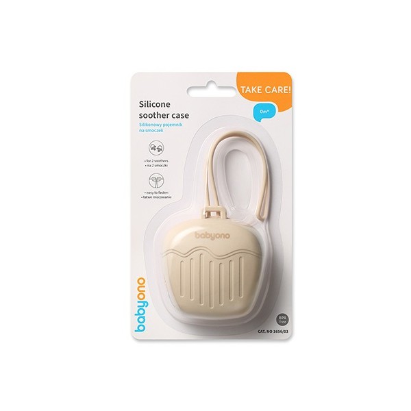 BABYONO Puzdro silikónové na cumlík béžová 0m+ BABYONO Puzdro silikónové na cumlík béžová 0m+