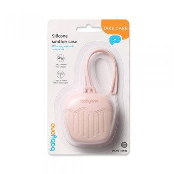 BABYONO Puzdro silikónové na cumlík ružová 0m+