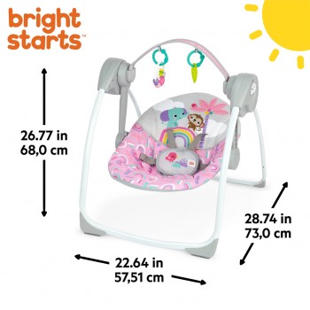 BRIGHT STARTS Hojdačka s melódiou Pink Paradise™ 0m+ do 9kg