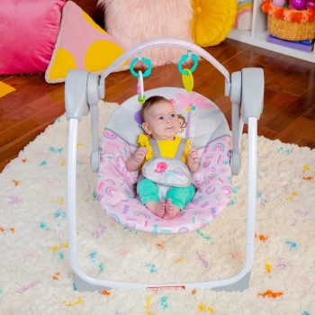 BRIGHT STARTS Hojdačka s melódiou Pink Paradise™ 0m+ do 9kg
