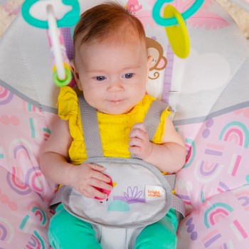 BRIGHT STARTS Hojdačka s melódiou Pink Paradise™ 0m+ do 9kg