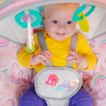 BRIGHT STARTS Hojdačka s melódiou Pink Paradise™ 0m+ do 9kg