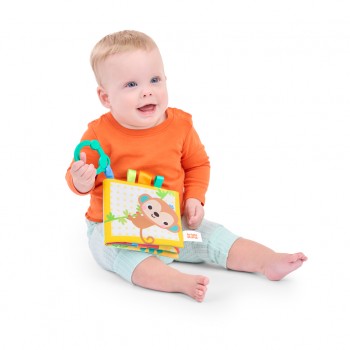 BRIGHT STARTS Knižka senzorická na C krúžku Safari Buddies™ 0m+