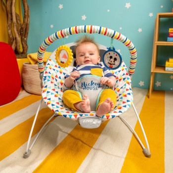 BRIGHT STARTS Lehátko vibrujúce MICKEY MOUSE Happy Triangles™ 0m+ do 9kg