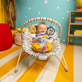 BRIGHT STARTS Lehátko vibrujúce MICKEY MOUSE Happy Triangles™ 0m+ do 9kg