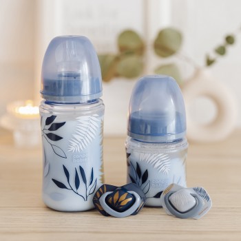 CANPOL BABIES Cumlík silikónový symetrický Light touch GOLD 18m+m 2ks modrý