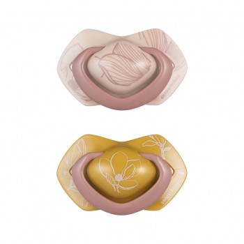 CANPOL BABIES Cumlík silikónový symetrický Light touch GOLD 18m+m 2ks ružový