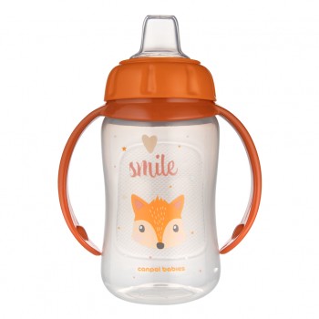 CANPOL BABIES Hrnček tréningový s úchytmi Cute Animals oranžová líška, 320ml