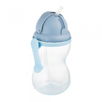 CANPOL BABIES Fľaša športová so silikónovou slamkou 370ml 12m+ modrá