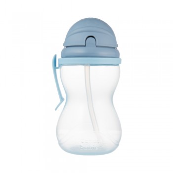 CANPOL BABIES Fľaša športová so silikónovou slamkou 370ml 12m+ modrá