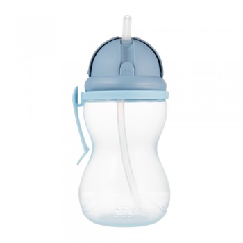 CANPOL BABIES Fľaša športová so silikónovou slamkou 370ml 12m+ modrá
