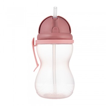 CANPOL BABIES Fľaša športová so silikónovou slamkou 370ml 12m+ ružová