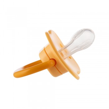 CANPOL BABIES Set symetrických silikónových cumlíkov BabiesBoo 18+ 2ks oranžový