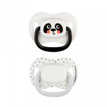 CANPOL BABIES Set symetrických silikónových cumlíkov BabiesBoo 6-18m 2ks biely