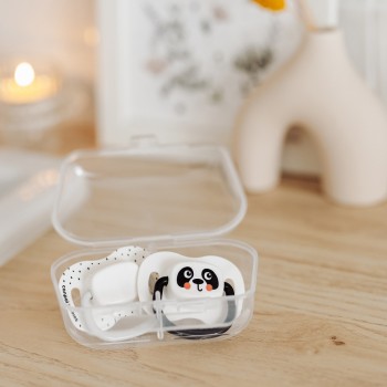 CANPOL BABIES Set symetrických silikónových cumlíkov BabiesBoo 6-18m 2ks biely