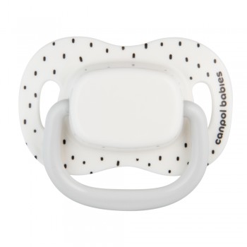 CANPOL BABIES Set symetrických silikónových cumlíkov BabiesBoo 6-18m 2ks biely